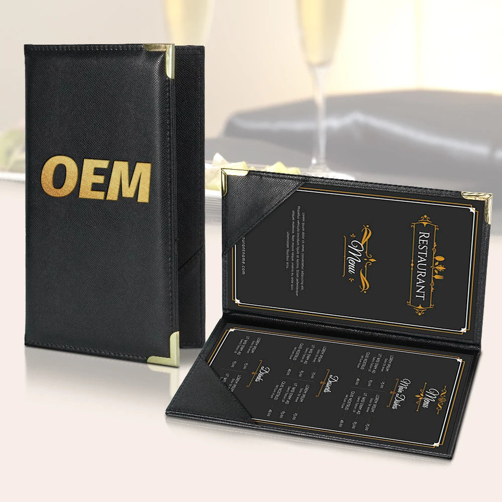Faux Leather Restaurant Hotel / Restaurant / Bar Bill Folder