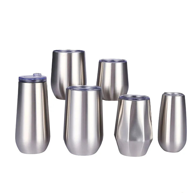 Multi Size Beer Cup with Lid Round Shape Double Wall Vaccuum Stainless Steel Coffee Mug