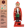 Red Christmas Nutcracker Figures 14 Inch Wooden Nutcracker King with Scepter Ornaments Nutcracker Christmas Decor Toys