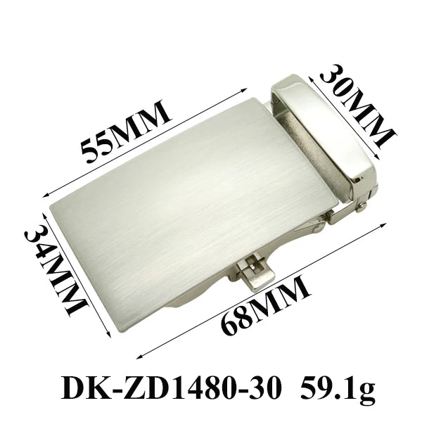 Zinc Alloy Automatic Belt Buckle for Men | 30mm Ratchet Slide Buckle | Brushed Silver Metal Waist Belt Head