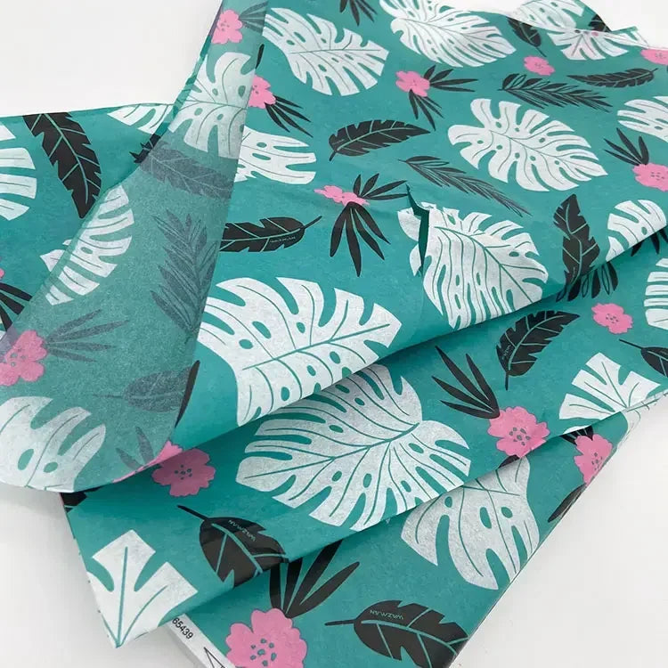 Low MOQ 100pcs Recyclable Eco-Friendly Wood Pulp Wrapping Tissue Paper Customized Chromatic Color Logo Single Side for Gifts