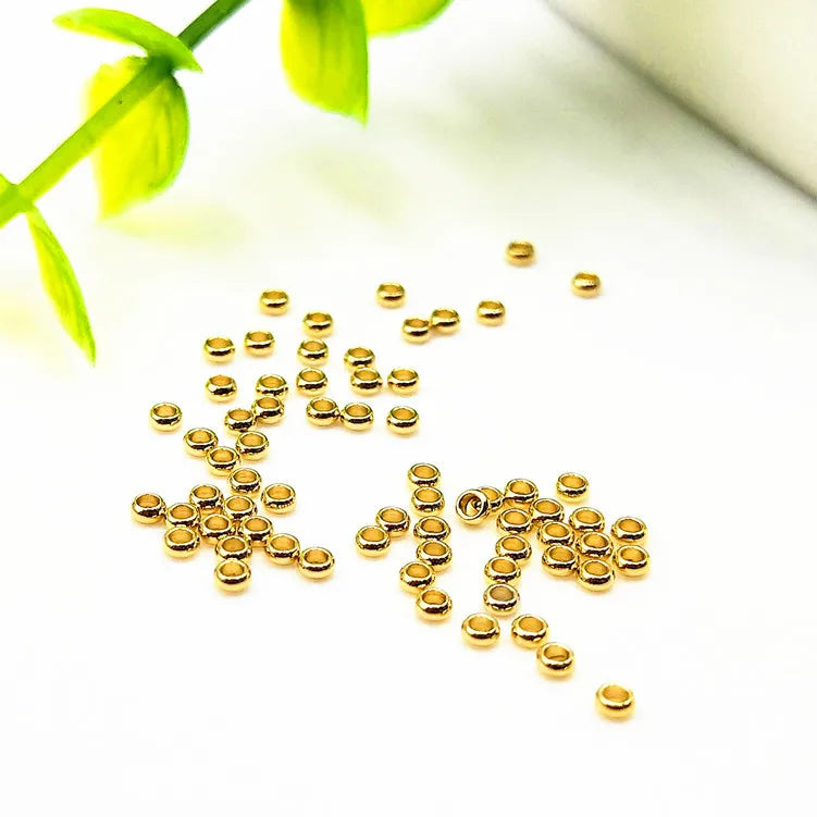 Wholesale 1000pcs/Bag Stainless Steel Crimp Beads IP 18K GOLD Plating End Beads for Jewelry Making Jewelry Findings & Components