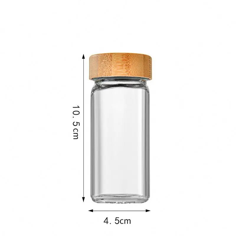 24pcs Hot Selling 4oz 120ml Square Glass Spice Shaker Jars With Bamboo Caps