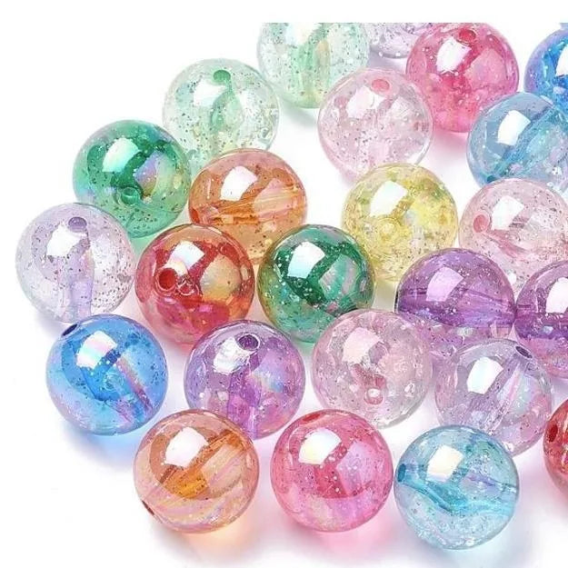 20mm Solid Color UV Colorful Cloud Acrylic Round Beads Handmade DIY Beads Scattered Beads for Jewelry Making