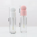 2025 OEM Luxury 5ml Transparent Plastic Lip Gloss Bottles AS Makeup Tube with Pink Round Brush Head Lip for Cosmetic Packaging