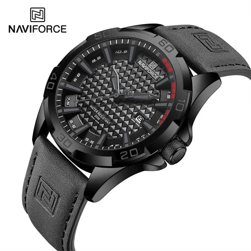 NAVIFORCE 8023 BGYGY Waterproof Luxury Wrist Watch Classic Luminous Hands Quartz Watches Men Wrist Waterproof Leather Male Clock