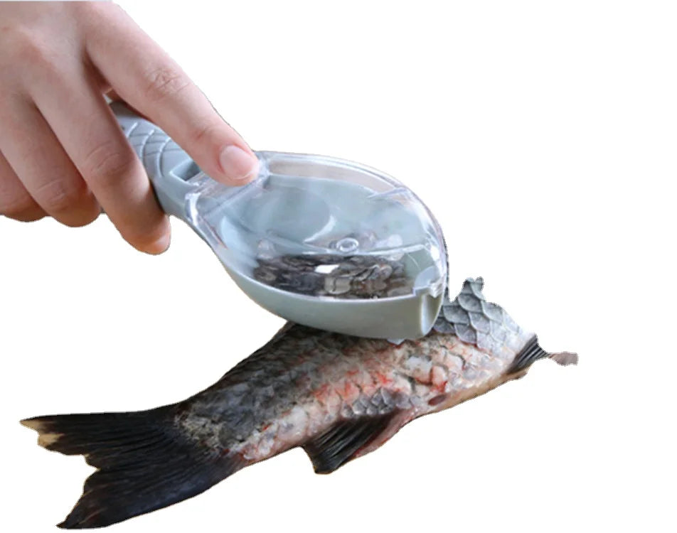 Plastic Fish Scale Remover with Lid Fish Peeler-Durable Multi-functional Fruit & Vegetable Tools