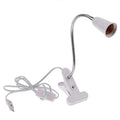 EU US Plug 360 Degrees Flexible Desk Lamp Holder E27 Base Light Socket Clip-On Cable With on Off Switch for Home Grow Lights
