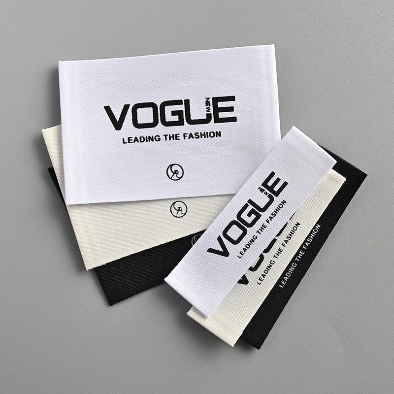 Customized 3D Embossed Collar Label Woven 3D Polyester Fabric Clothing Neck Label Transfer Label
