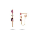 LOZRUNVE Custom Fashion Rainbow Crystal Chain Earring Sterling Silver 925