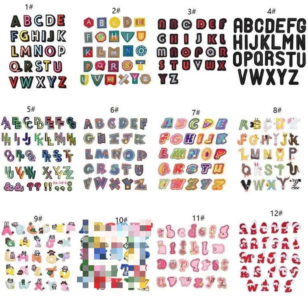 Factory Cheap No Minimum Plain Thread Embroidery  Various Shape Colorful Letter Patch for Hat Clothes Decoration