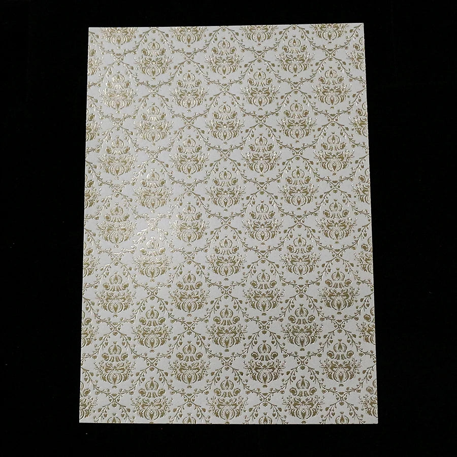 A4 Size Gold Foil Handmade Paper with Silver and Gold Foiled Pattern