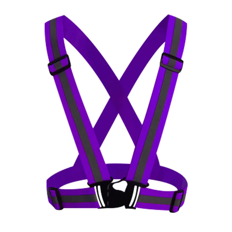Reflective Vest Suspenders for Men Night Riding Safety Protection Suspender Clip Elastic Harness Men Suspender