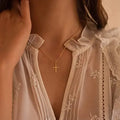 Simple Women's Clavicle Chain Smooth Cross Stainless Steel Necklace Wholesale