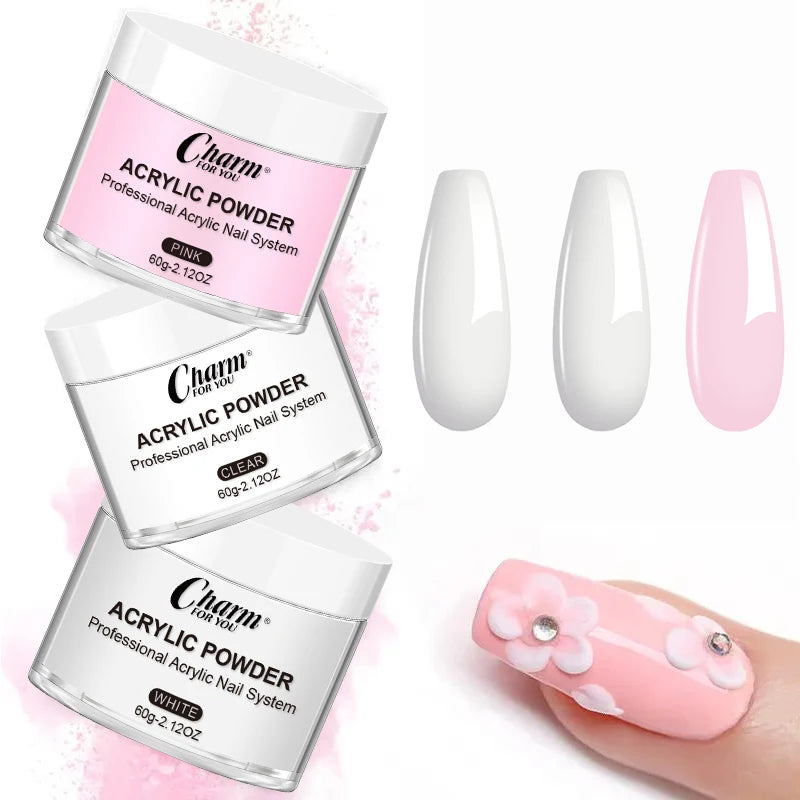 60g Cover Acrylic Powder 3 Color Wholesale Nail Acrylic Powder Acrylic Nail Powder