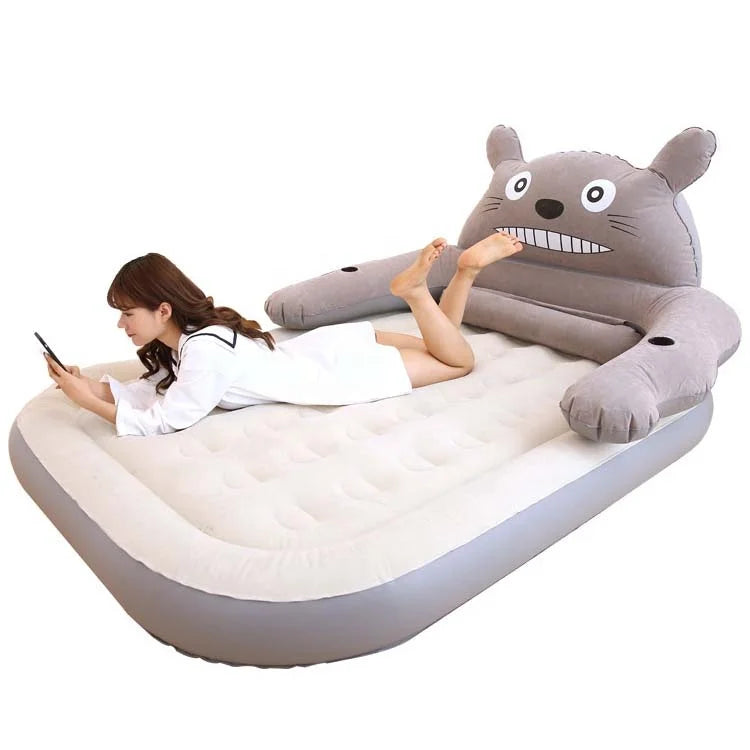 Popular Home Use Cartoon Inflatable air Bed Inflatable air Sofa with Cartoon Head for Sale