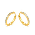 Fashion Women's Geometric Minimalist 316L Stainless Steel Huggies Earrings 18K Gold Plated Zircons Bezel Hoops Customizable