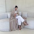 Women's Floral Eid Jalabiya Dress Plus Size Khimar Design Middle East Dubai Saudi Arab-Seamlessly Matching Gulf Fashion MQ082