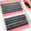 Private Label Handmade Pre Glued Cluster Lashes Kit Home Individual DIY Segmented Self Adhesive Lashes Cluster Lashes