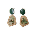 AA00337 925 Silver Lady Girls Jewelry Retro Stone Earrings Irregular Ear Studs Earring