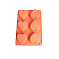 IN STOCK Nonstick Bakeware Bpa Free 6-Cavity Silicone Heart Cake Mold Baking Cake Pan Mold Silicone Muffin Tray for DIY