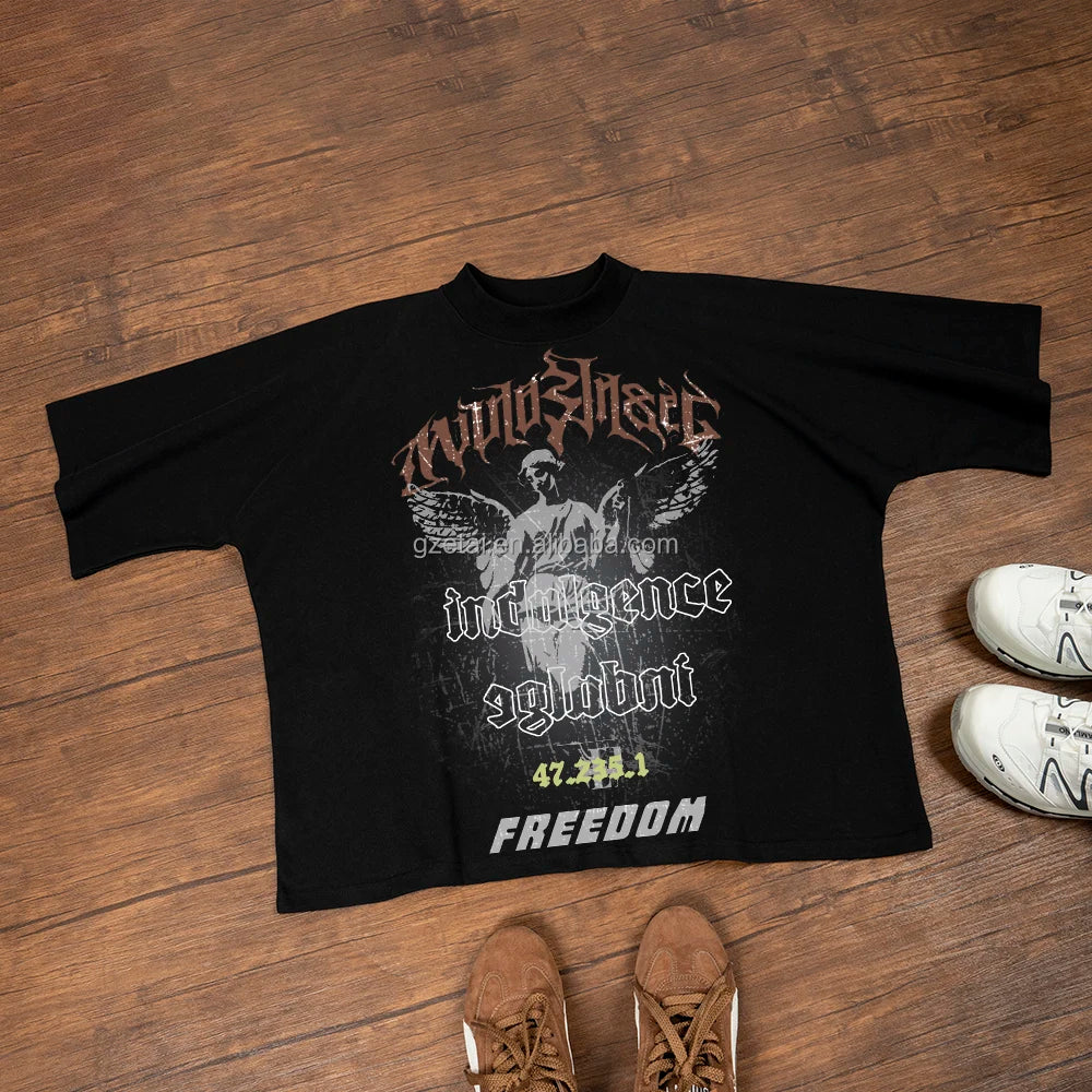 Clothing Manufacturers Custom Men Clothes Oversized Streetwear 100% Cotton 300 Gsm Tshirt Blank Graphic Print T Shirt