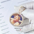 Pass Diamond Tester 35MM 10K Rose Gold Moissanite Diamond Iced Out Picture Memory Pendant