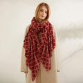 Custom Designer Ladies 80s Merino Wool Jacquard Scarf Stoles Women Winter Neck Warmer Pashmina Scarves Shawl