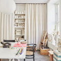 Custom Modern  Linen Curtains Pinch Pleat Blackout Window Treatments Bedroom  Rope Format Fabric Decorative Shade
