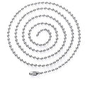 BOCAI New 925 Sterling Silver Necklace for Women Men Round Beads 3mm-4mm-5mm Fashionable Sweater Chain
