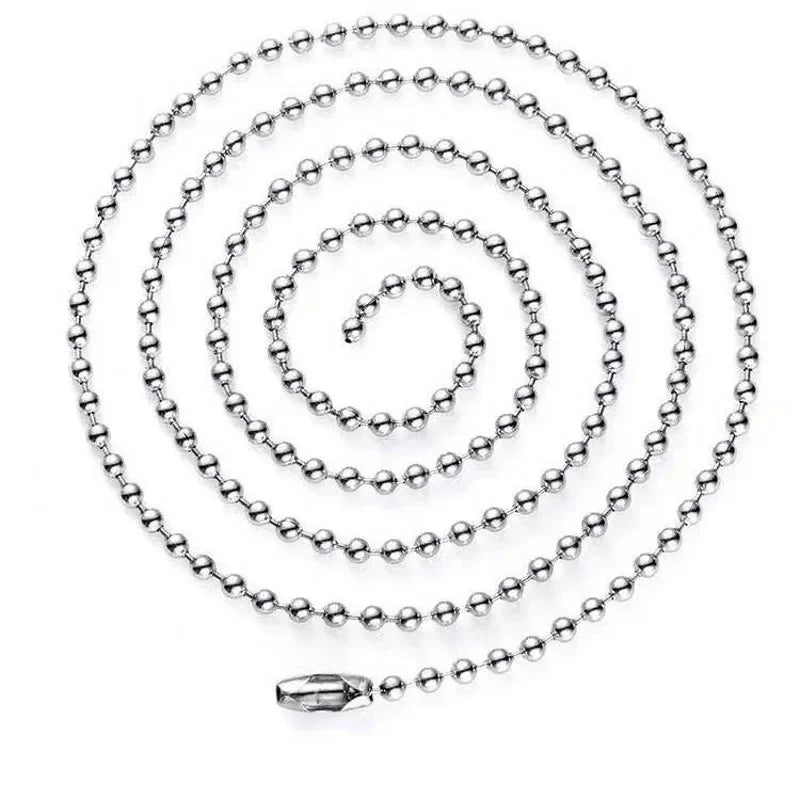 BOCAI New 925 Sterling Silver Necklace for Women Men Round Beads 3mm-4mm-5mm Fashionable Sweater Chain