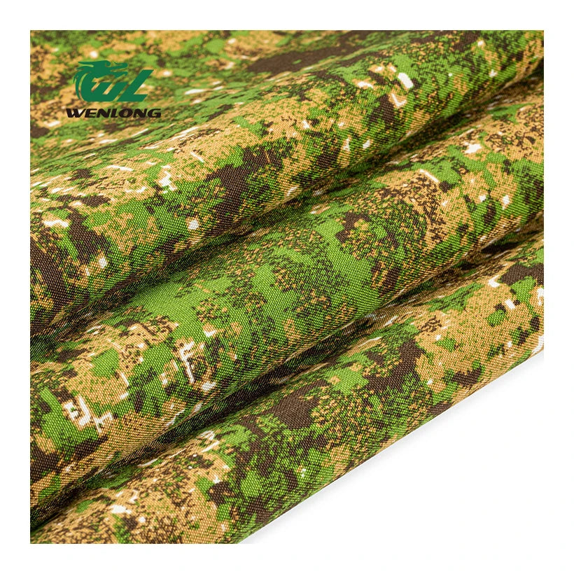 100%Poly ATY Cordura 1000D Camo Print Anti Tearing Pencott Greenzone PU Coated WR Woven Fabric