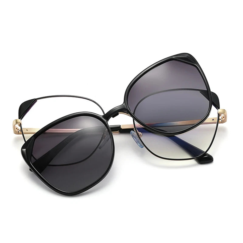 Blue Light Blocking Oversized Magnetic Lens Polarized Eyeglass Frames Packs Clip-On Sunglasses Mini Nose Reading Glasses