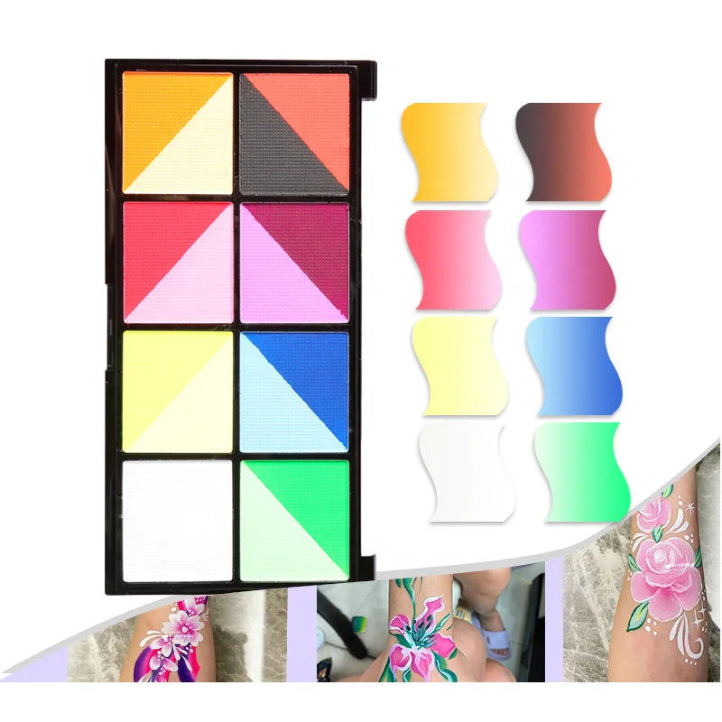 Professional Party Body Face Painting Kit Water Activated Split Color for Children Wholesale Supplies