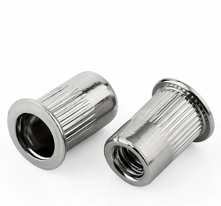 M5 M6 M8 M10 M12 Stainless Steel Flat Head Threaded Insert Knurled Body Rivet Nut