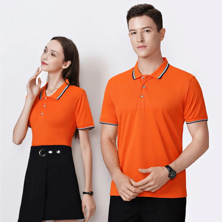 Flip Collar T-shirt Printed Advertisement Cultural Shirt Enterprise Workwear Embroidered Custom logo Polo Shirt