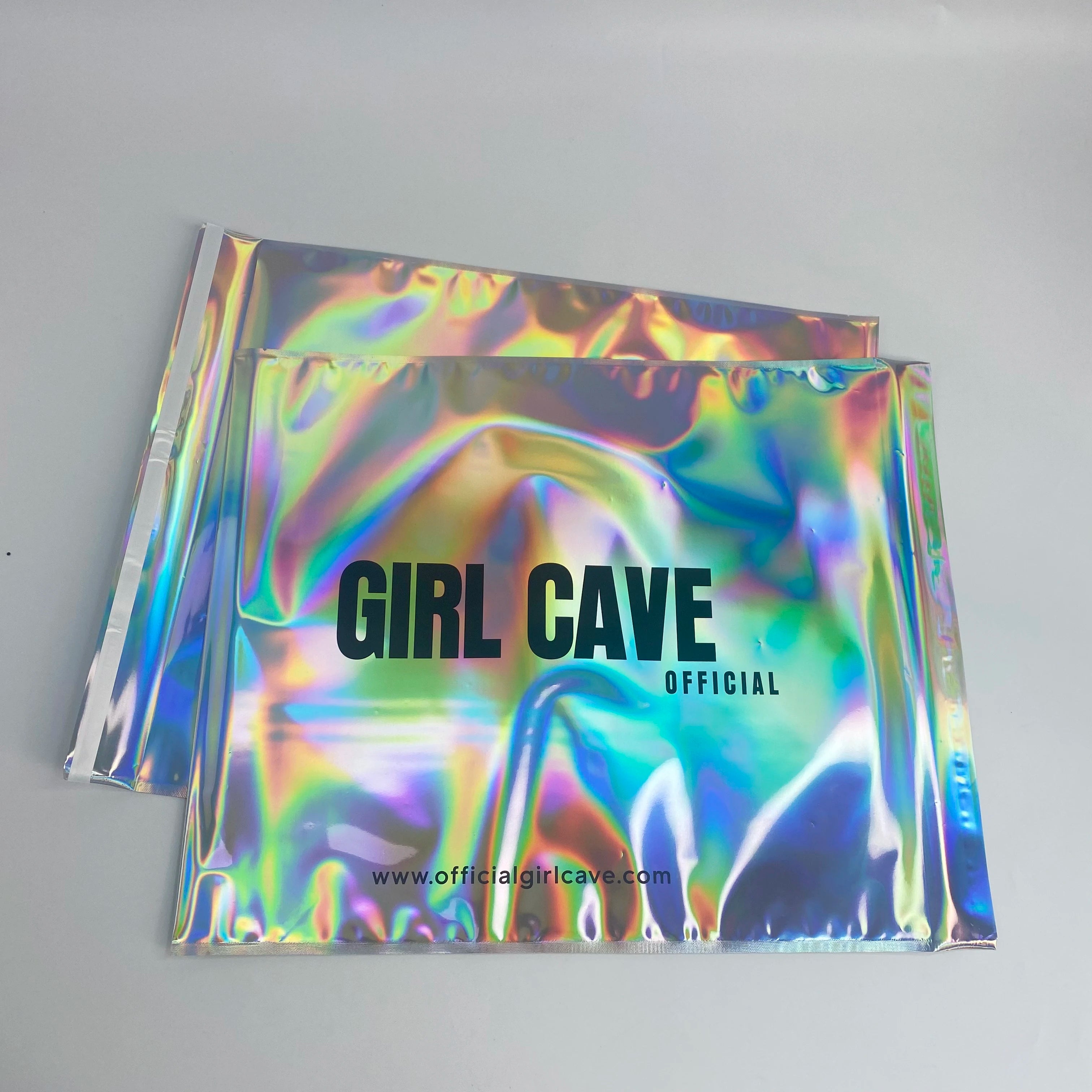 Luxury Custom logo Laser Bag Metallic Holographic Shipping Clothes Poly Mailer Custom Mailing Bags With Your Own Logo Printed
