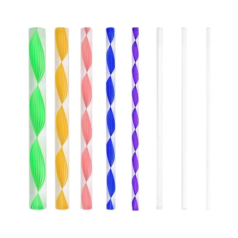 Xin Bowen Art Accessories Mandala 8 Piece New Colorful Acrylic Twist Round Rod for Art Painting Craft Tool Set