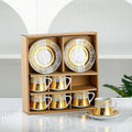 12pcs European Style Cups and Saucers Ceramics Expresso Coffee and Tea Gift Set
