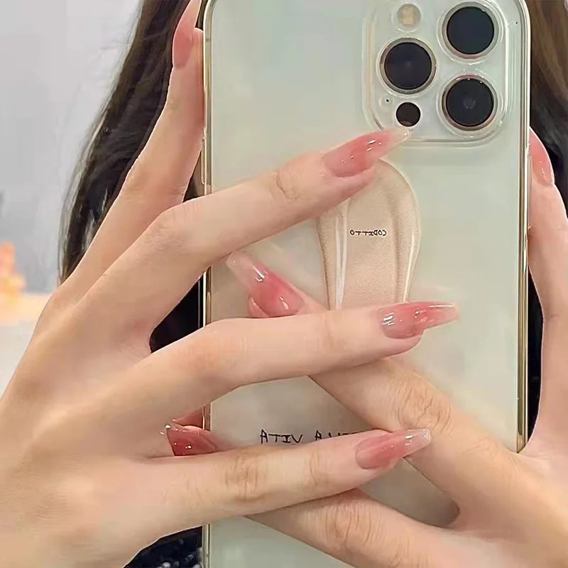 2022 Trendy Diy Pink Color Press on Nail Artificial Fingernails Acrylic Stiletto Fingernails