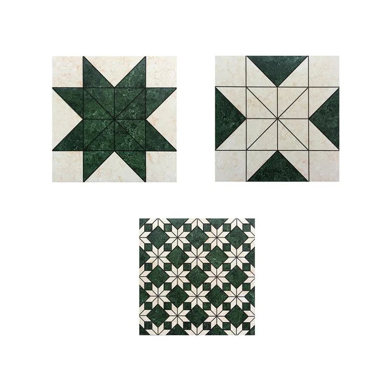 FSC-Certified 300x300mm Vintage Green Mosaic Tiles | Anti-Slip Ceramic for Bathroom/Kitchen | Recycled Material