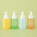 RTS Empty Pink Pastel Color Bottle 30ml Essential Oil Bottle Flat Shoulder Glass Serum Bottles with White Dropper
