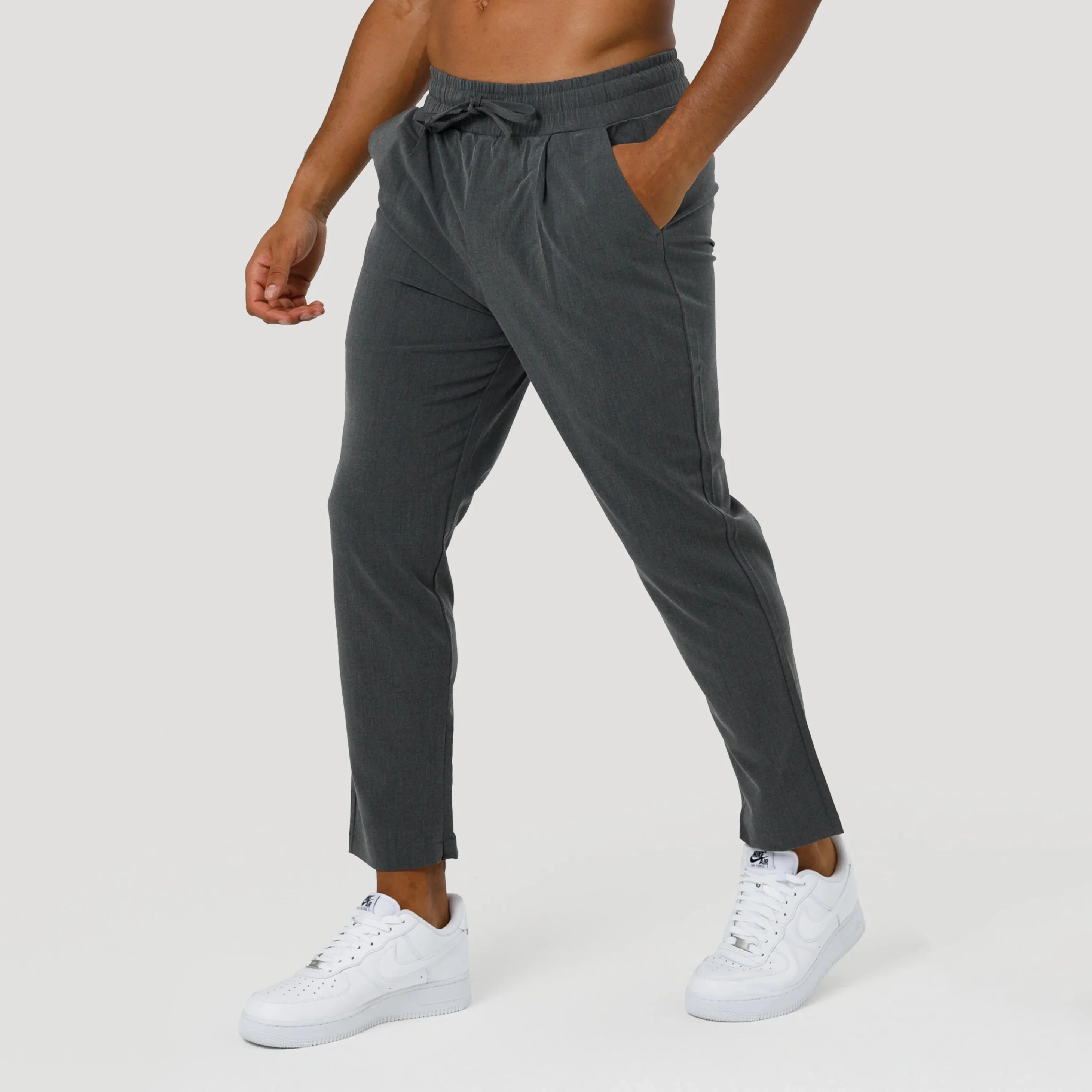 Men's Casual Slim Stretch Quick Dry Anti-Wrinkle Pencil Fit Mid Polyester/Cotton Business Suit Trousers Zipper Fly Dropshipping