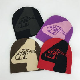 Yukaihe Custom Skull Beanies Custom Winter Beanies High Quality Heavy Weight Knitted Beanies Custom logo