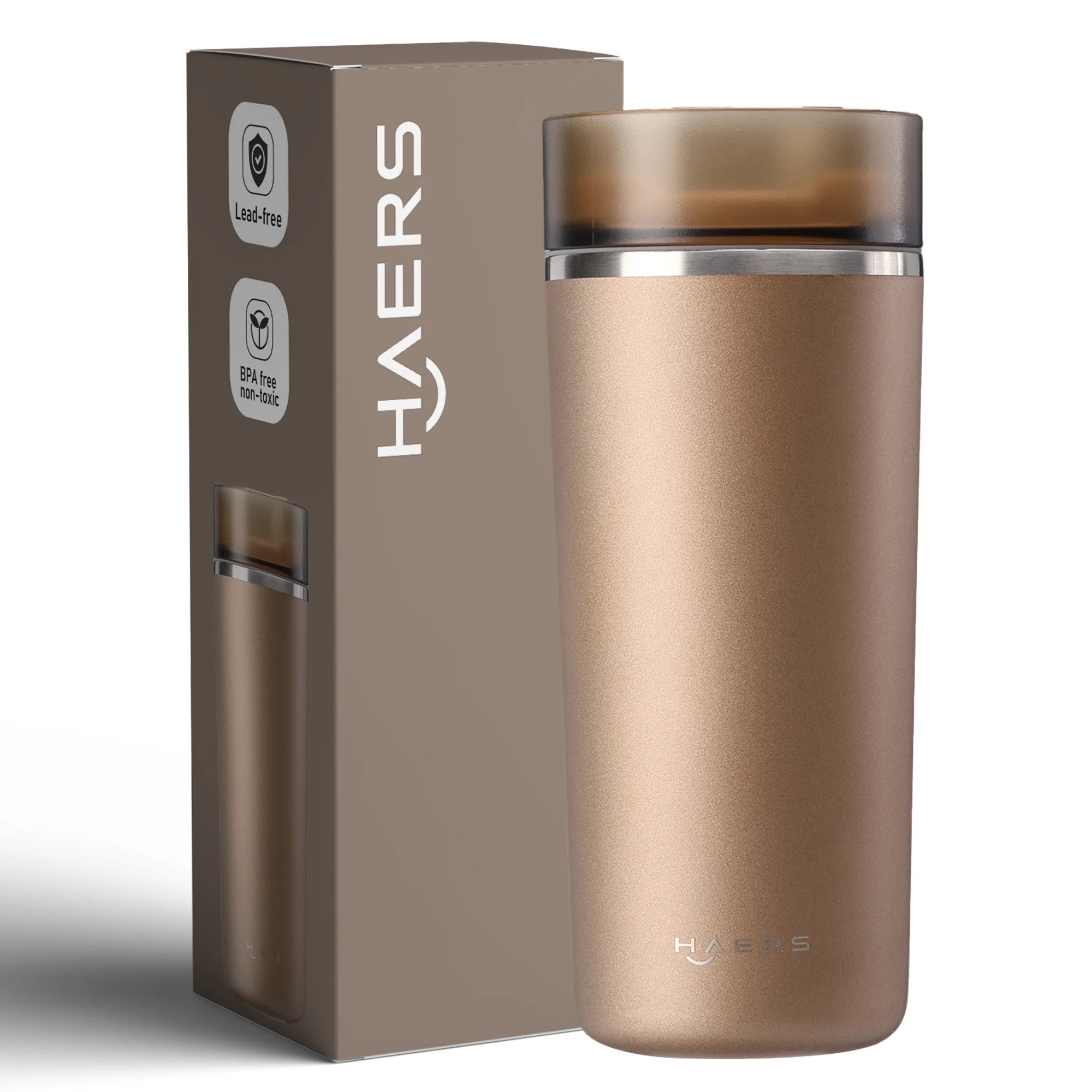 HAERS 2023 New Design Patent 480ml Stainless Steel Vacuum Flask Custom Logo for Multi Function Water Bottle