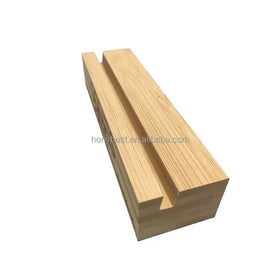 Unfinished Bamboo Menu Sign Holder Wooden Blocks Custom Vertical and Slanted Slot Wooden Card Holder for Picture Photo Calendar