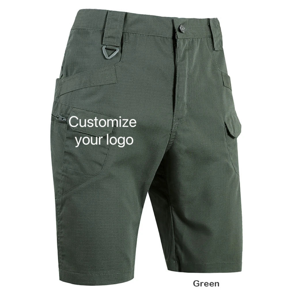 Formal Outdoor Cargo Shorts Summer Training Woven Embroidered Waterproof Breathable Polyester Cotton Men's