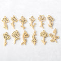 Factory Custom 18K Gold Plated Silver Stainless Steel Mirror Polished Necklace Birth Flower Pendant for Jewelry Making