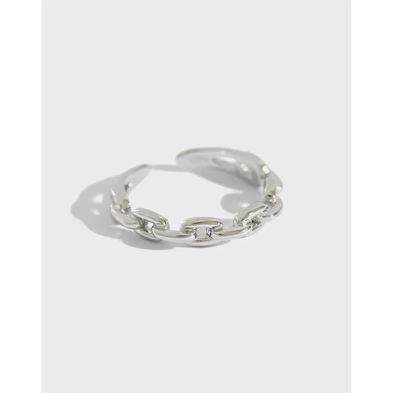 Classic Design Jewelry S925 Sterling Silver Chains Style Adjustable Rings for Women JZY117