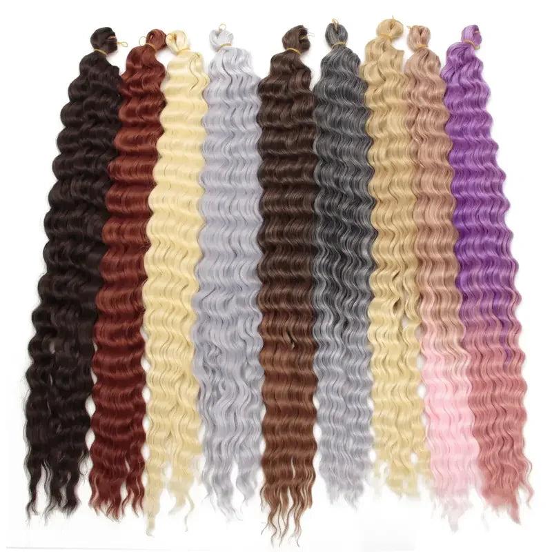 Long Deep Wave Twist Hair Crochet Hair Bulk  32 Inch Ocean Wave Braiding Hair Extension